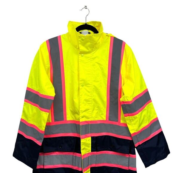 Utility Pro Womens Safety Hooded Jacket High Visibility‎ ANSI Class II Zip Sz XL - Picture 2 of 6